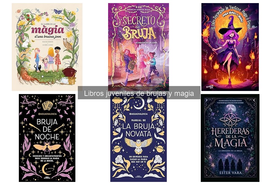 Libros de brujas y magia con diversidad de personajes