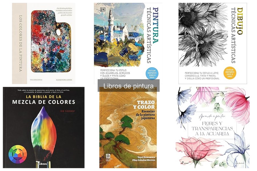 Libros de pintura con guías de materiales para artistas